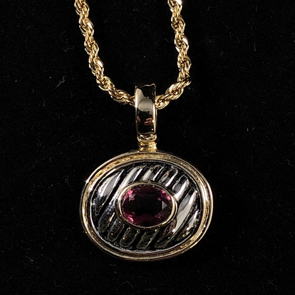 David Yurman Style 14KT Gold HGE Amethyst Pendant